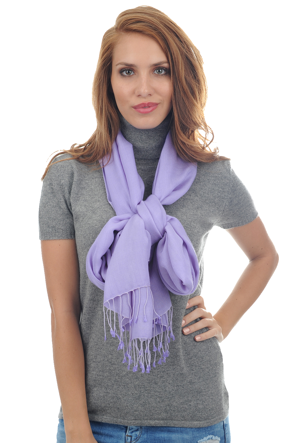 Cashmere & Silk accessories shawls platine violet tulip 204 cm x 92 cm